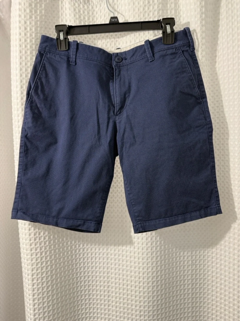 Express Men's Blue Micro Dot Casual Flat Front Chino 9.5 Inseam Size 28